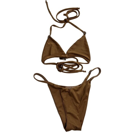 Yung Reaper Other - NWOT Yung Reaper Triangle Rhinestone Bikini in Brown